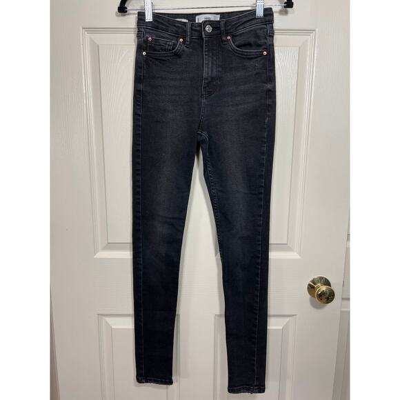 Mango MNG Denim Soho High Rise Skinny Leg Black Jean Women's 2 26 Capsule - Picture 2 of 8
